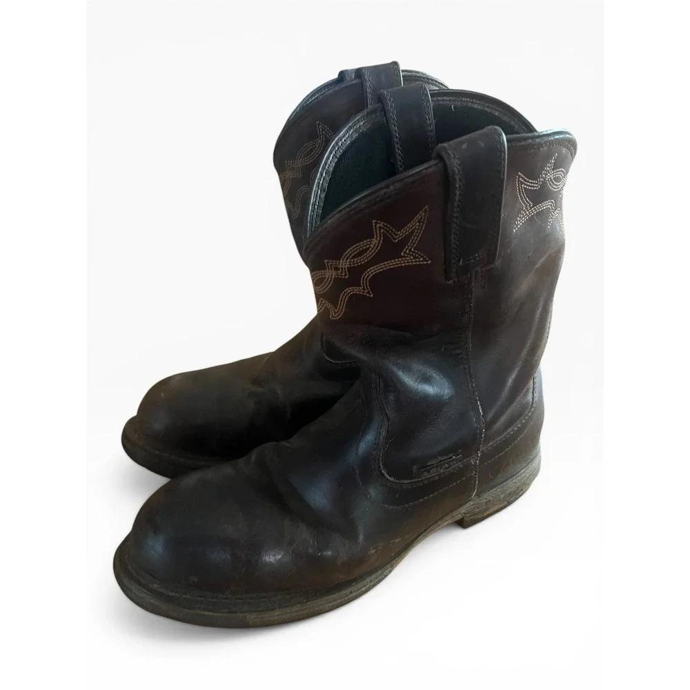 Ariat Groundbreaker Mens Brown Leather Work Boots‎ 10001200 9.5 EE Wide